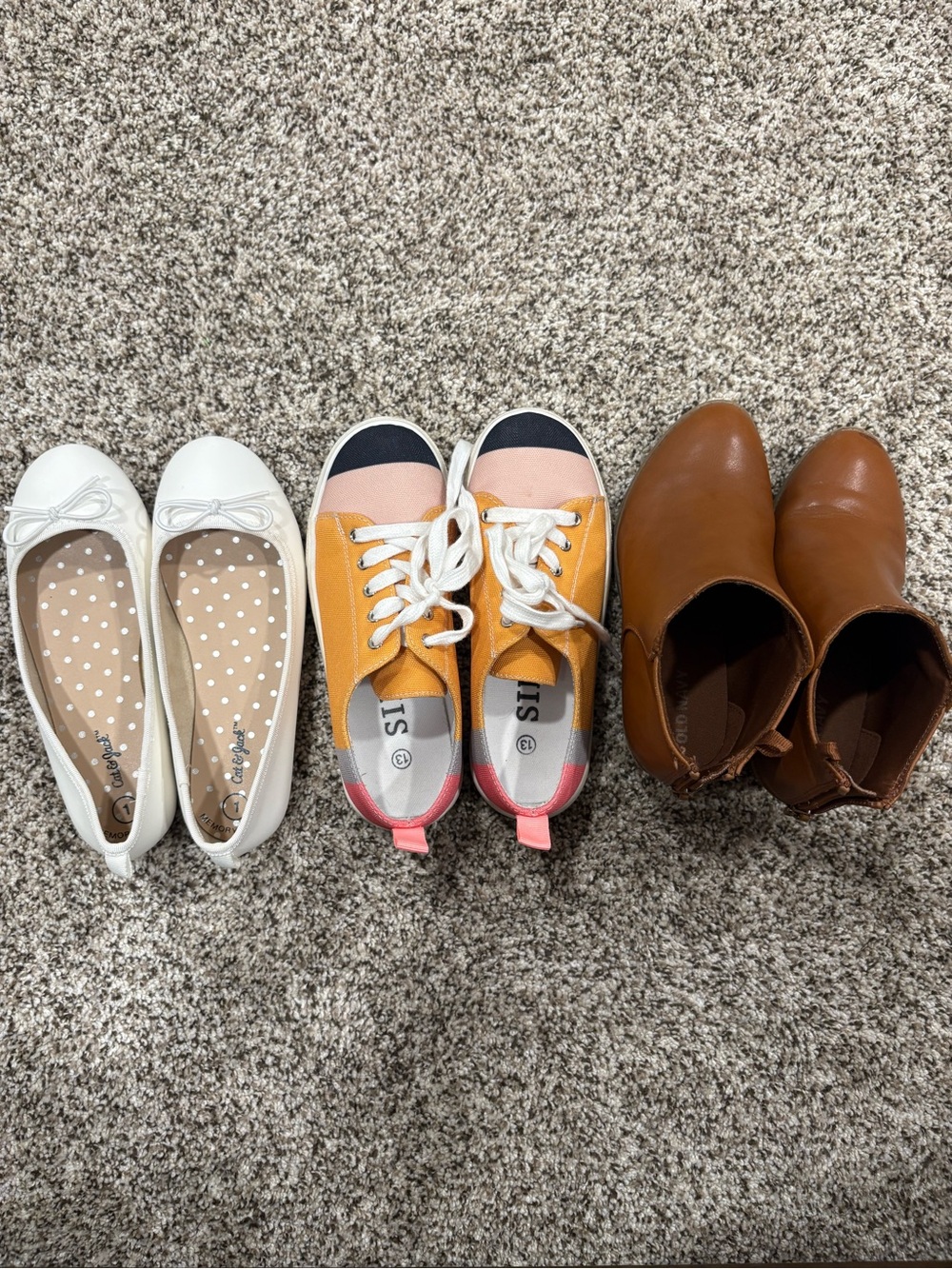Girls Size 13 Back to School Shoe Bundle Flats Sneakers Boots
